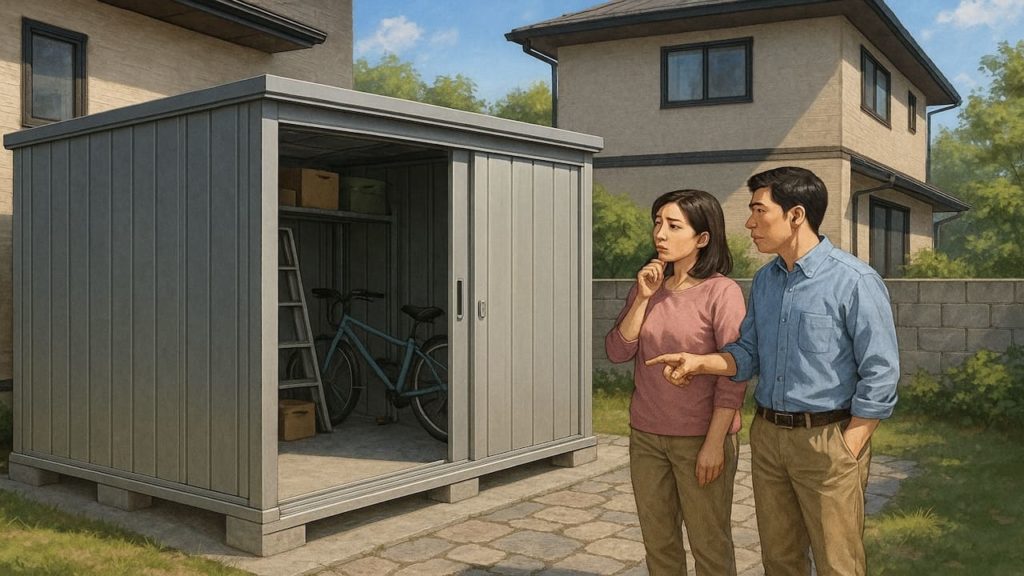 大型物置に悩む夫婦