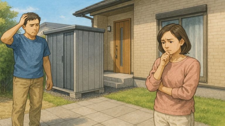 物置の設置場所に失敗した夫婦