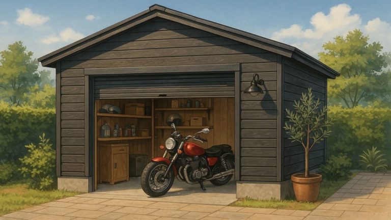 オシャレなバイクガレージの画像