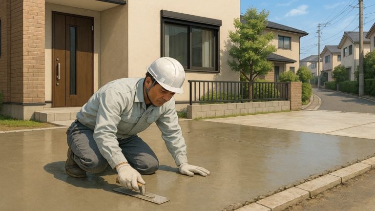 杉並区の外構や庭に土間コンクリートを施工した画像