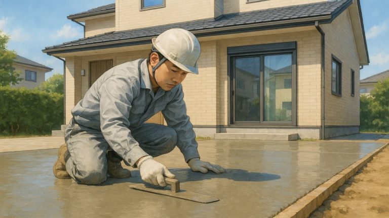 吹田市の外構や庭に土間コンクリートを施工した画像