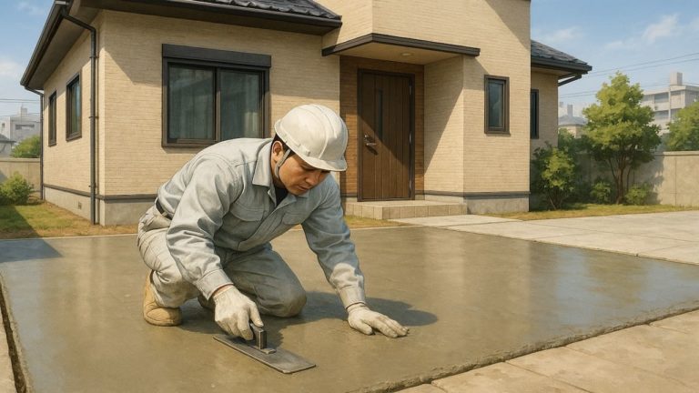 立川市の外構や庭に土間コンクリートを施工した画像