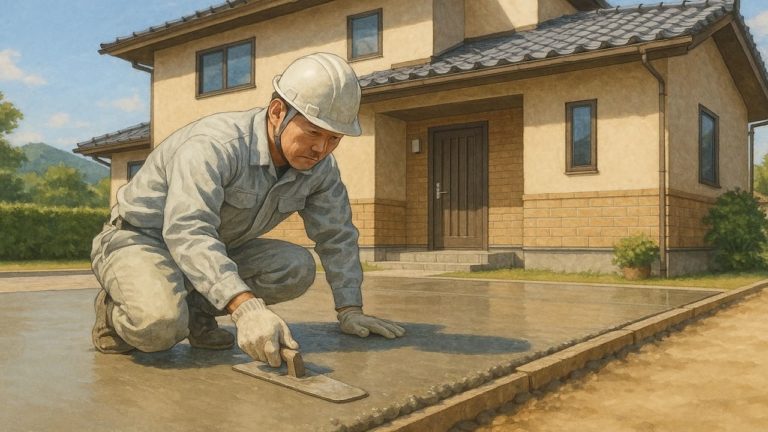 多治見市の外構や庭に土間コンクリートを施工した画像