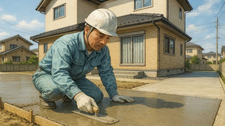 高浜市の外構や庭に土間コンクリートを施工した画像