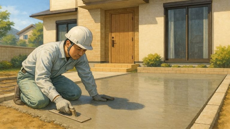 宝塚市の外構や庭に土間コンクリートを施工した画像