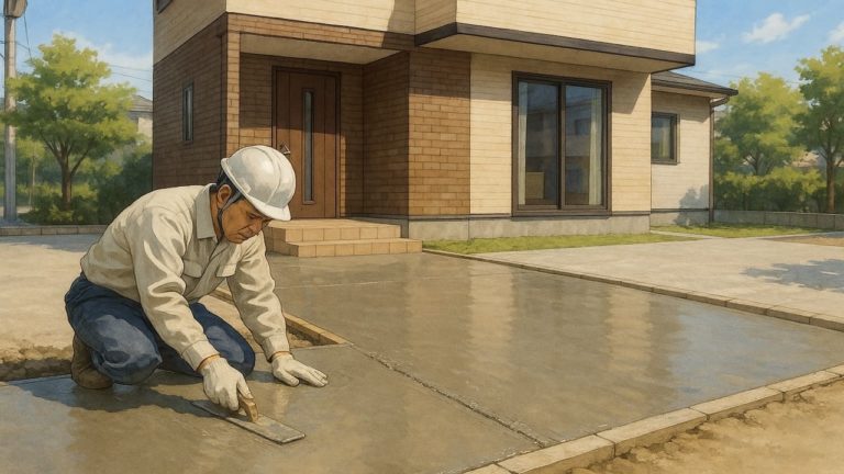 戸田市の外構や庭に土間コンクリートを施工した画像