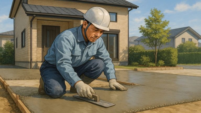 取手市の外構や庭に土間コンクリートを施工した画像