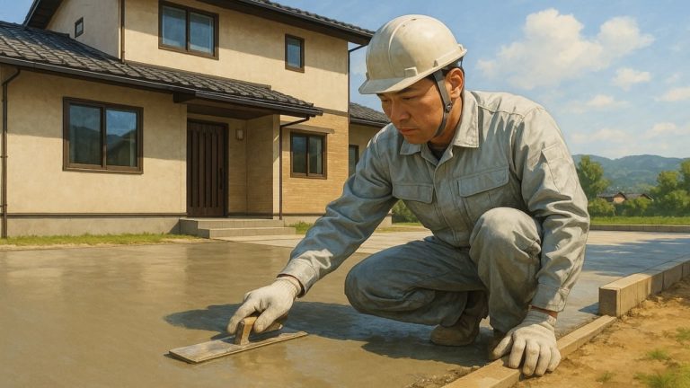 富山県の外構や庭に土間コンクリートを施工した画像