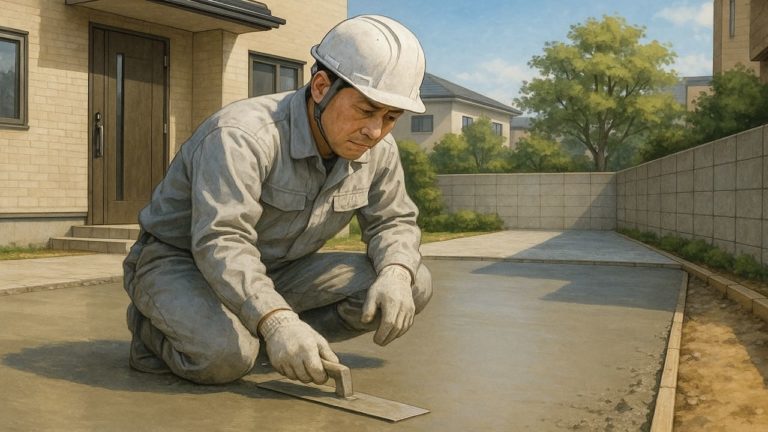 豊中市の外構や庭に土間コンクリートを施工した画像