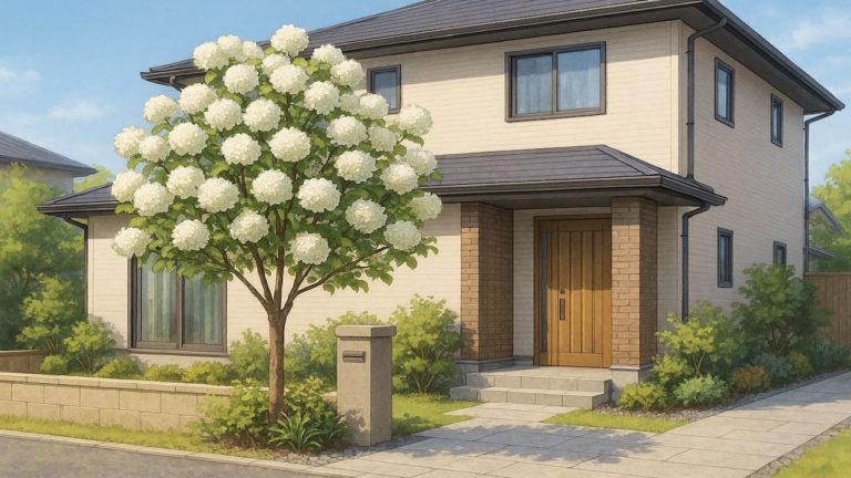 オオデマリを外構や庭に植えた画像