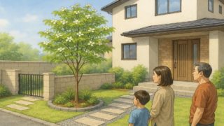 外構にヤマボウシはあり?シンボルツリーとしての魅力と注意点を解説 ヤマボウシを外構や庭に植えた画像