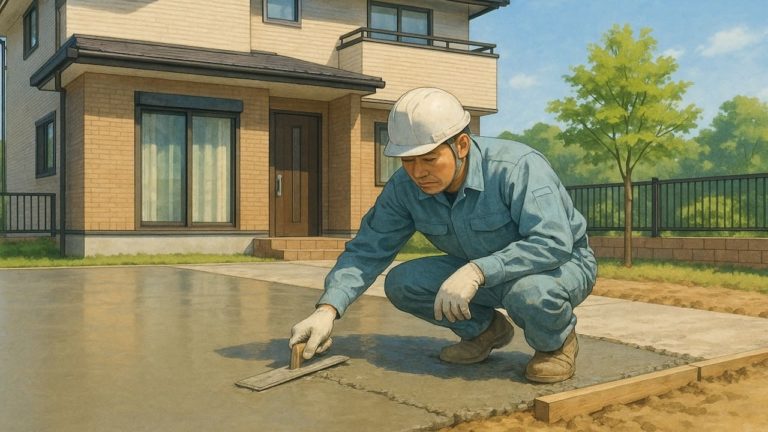 つくば市の外構や庭に土間コンクリートを施工した画像