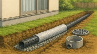 暗渠排水を施工した画像