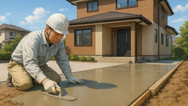 宇都宮市の外構や庭に土間コンクリートを施工した画像