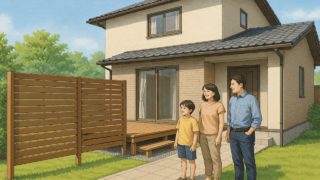 ウッドデッキにおすすめの目隠しアイデア5選【視線をカット】 ウッドデッキ用に目隠しを設置した画像