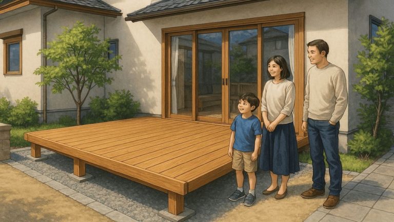 天然木ウッドデッキの画像