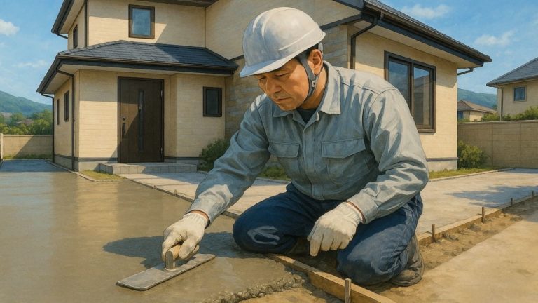 横須賀市の外構や庭に土間コンクリートを施工した画像