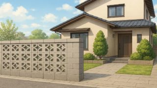 おしゃれなブロック塀の画像