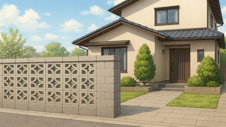 おしゃれなブロック塀の画像