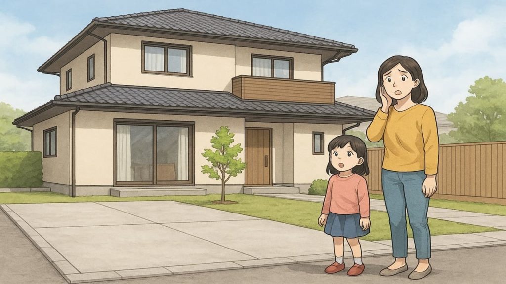 外構コンクリートの維持費に悩む女性