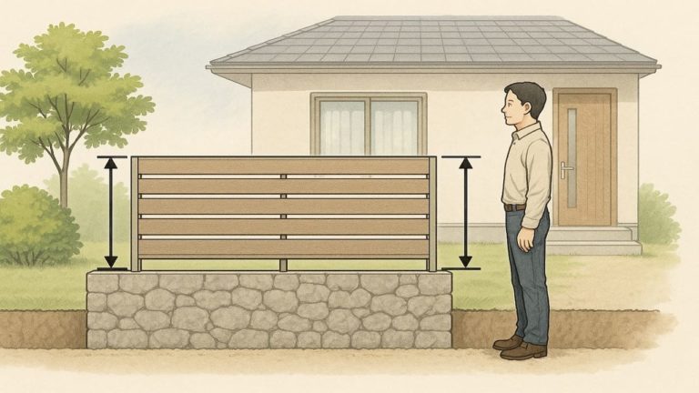 外構フェンスの高さ目安の画像