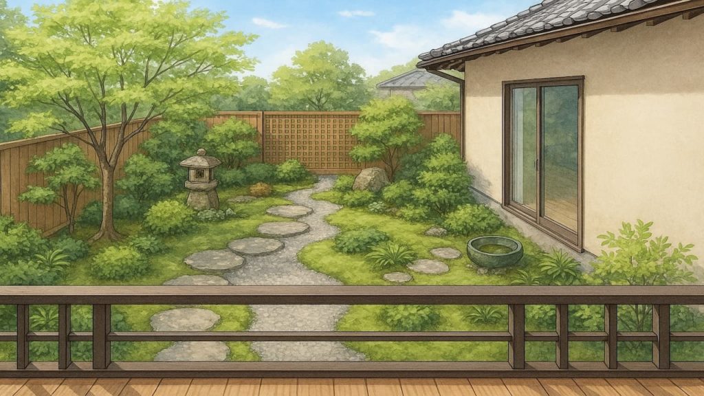 2階から見える庭や外構の画像