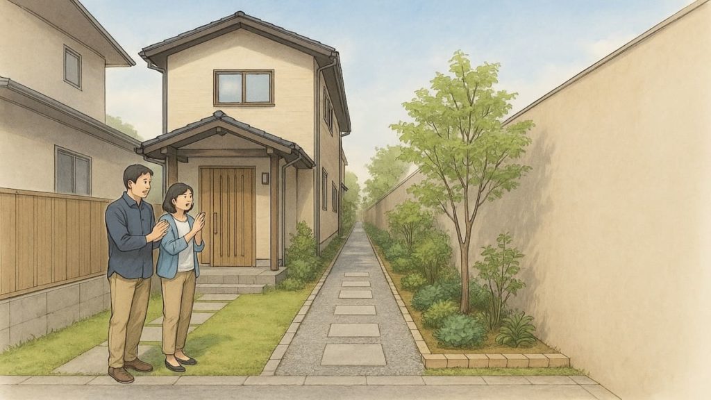 外構で細長い土地の対応