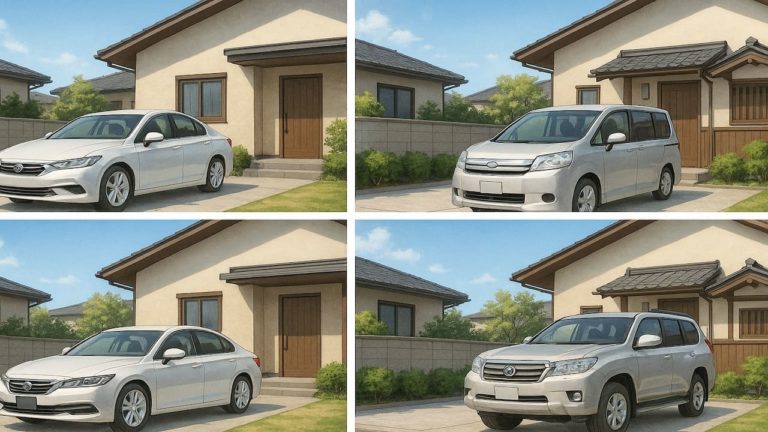 外構駐車場の車種別サイズの画像