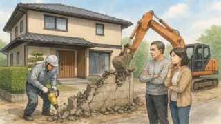 外構リフォームは解体含むか悩む男性