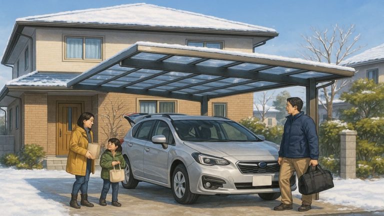 北海道ででカーポートを施工した画像