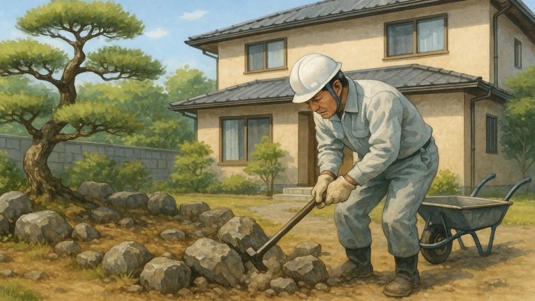 庭じまいで解体する職人