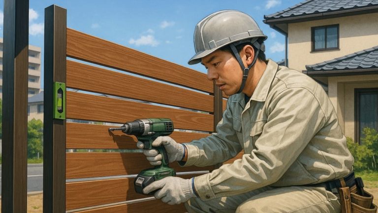 足立区の住宅に施工された目隠しフェンスイメージ