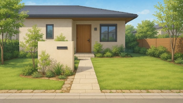 足立区の住宅に施工されたおしゃれで安い外構イメージ