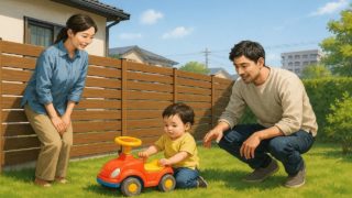 上尾市の住宅に施工された目隠しフェンスイメージ