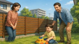 愛知県の住宅に施工された目隠しフェンスイメージ