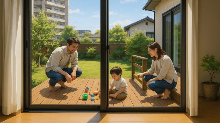 愛知県の住宅に施工されたウッドデッキイメージ