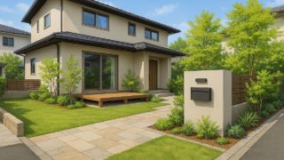 昭島市の住宅に施工されたおしゃれで安い外構イメージ