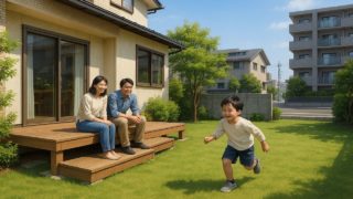 【尼崎市】ウッドデッキ工事はいくら?費用と業者選定のコツ 尼崎市の住宅に施工されたウッドデッキイメージ