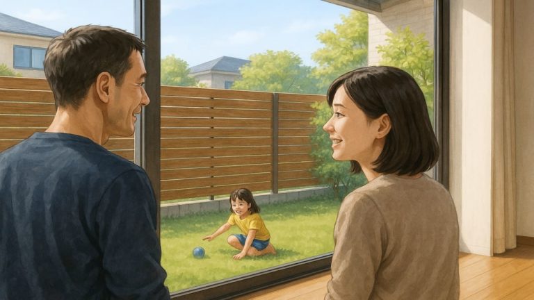 朝霞市の住宅に施工された目隠しフェンスイメージ