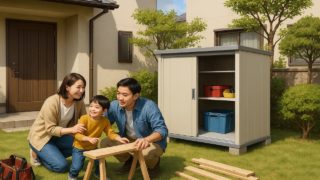 【厚木市】物置の工事費込み価格|実際にかかる総額を整理 厚木市の住宅に施工された屋外用物置イメージ