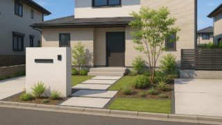 【茅ヶ崎市】外構を安くてもおしゃれに整えるミニマルデザイン 茅ヶ崎市の住宅に施工されたおしゃれで安い外構イメージ