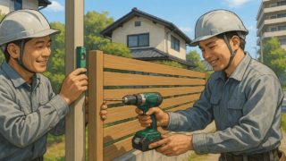 筑紫野市の住宅に施工された目隠しフェンスイメージ