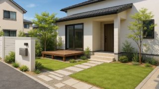 調布市の住宅に施工されたおしゃれで安い外構イメージ