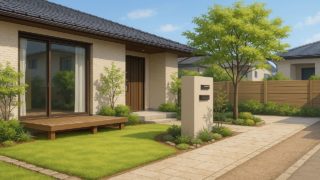 大東市の住宅に施工されたおしゃれで安い外構イメージ