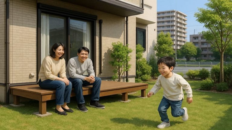 大東市の住宅に施工されたウッドデッキイメージ