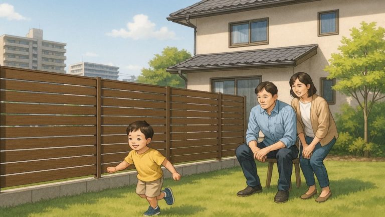 海老名市の住宅に施工された目隠しフェンスイメージ