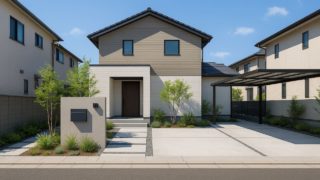 【海老名市】素材を絞って安いのにおしゃれな外構イメージ 海老名市の住宅に施工されたおしゃれで安い外構イメージ