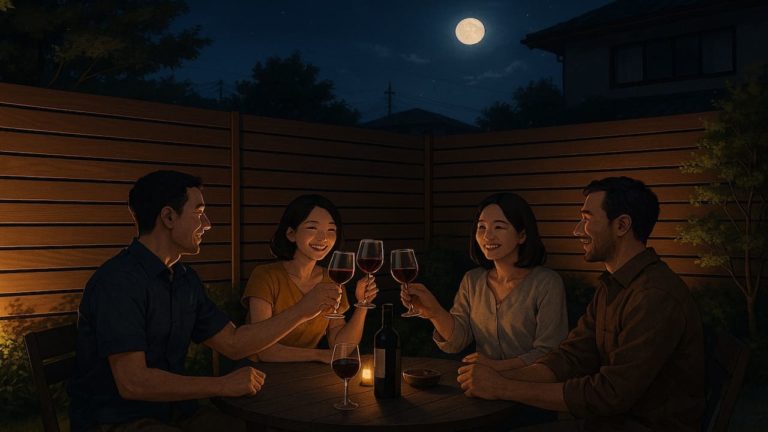 府中市の住宅に施工された目隠しフェンスイメージ