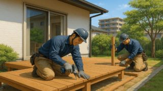 ふじみ野市の住宅に施工されたウッドデッキイメージ