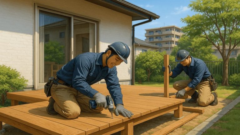 ふじみ野市の住宅に施工されたウッドデッキイメージ